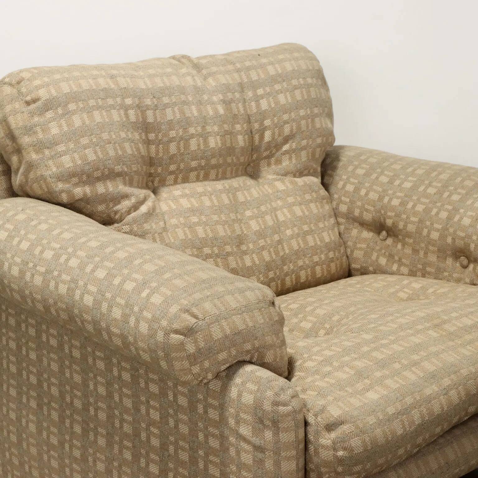 Paire de fauteuils C&C Coronado, design T. Scarpa, tissu vintage, années 1960-1970