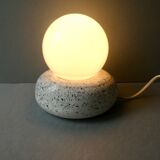 Speckled ceramic pebble lamp, 80s