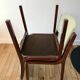 Pair of wooden armchairs and green and ecru fabrics 70s