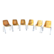 6 chaises de jardin vintage fer et plastic orange
