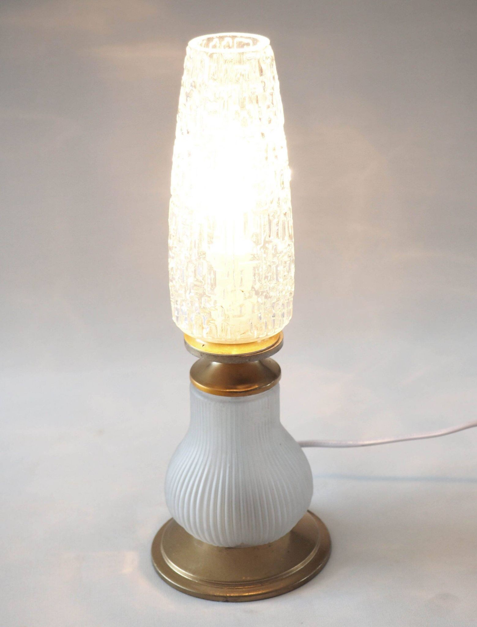 Satin flute and pear lamp