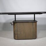 Table basse brutaliste en pierre, cuivre et laiton par Paul Kingma, années 70-80