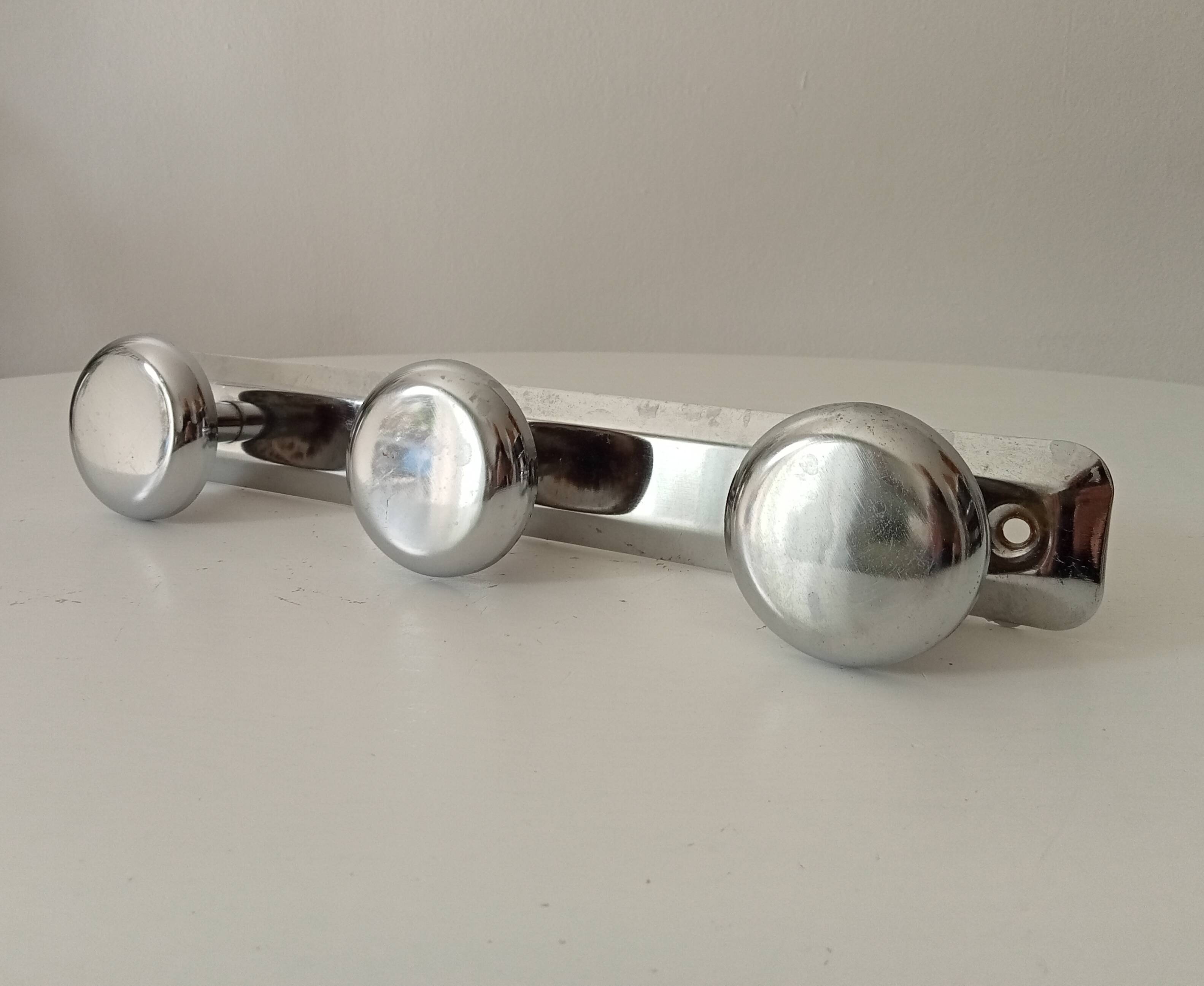 Vintage chrome wall coat rack
