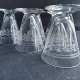 6 port glasses – guilloché crystal – art deco