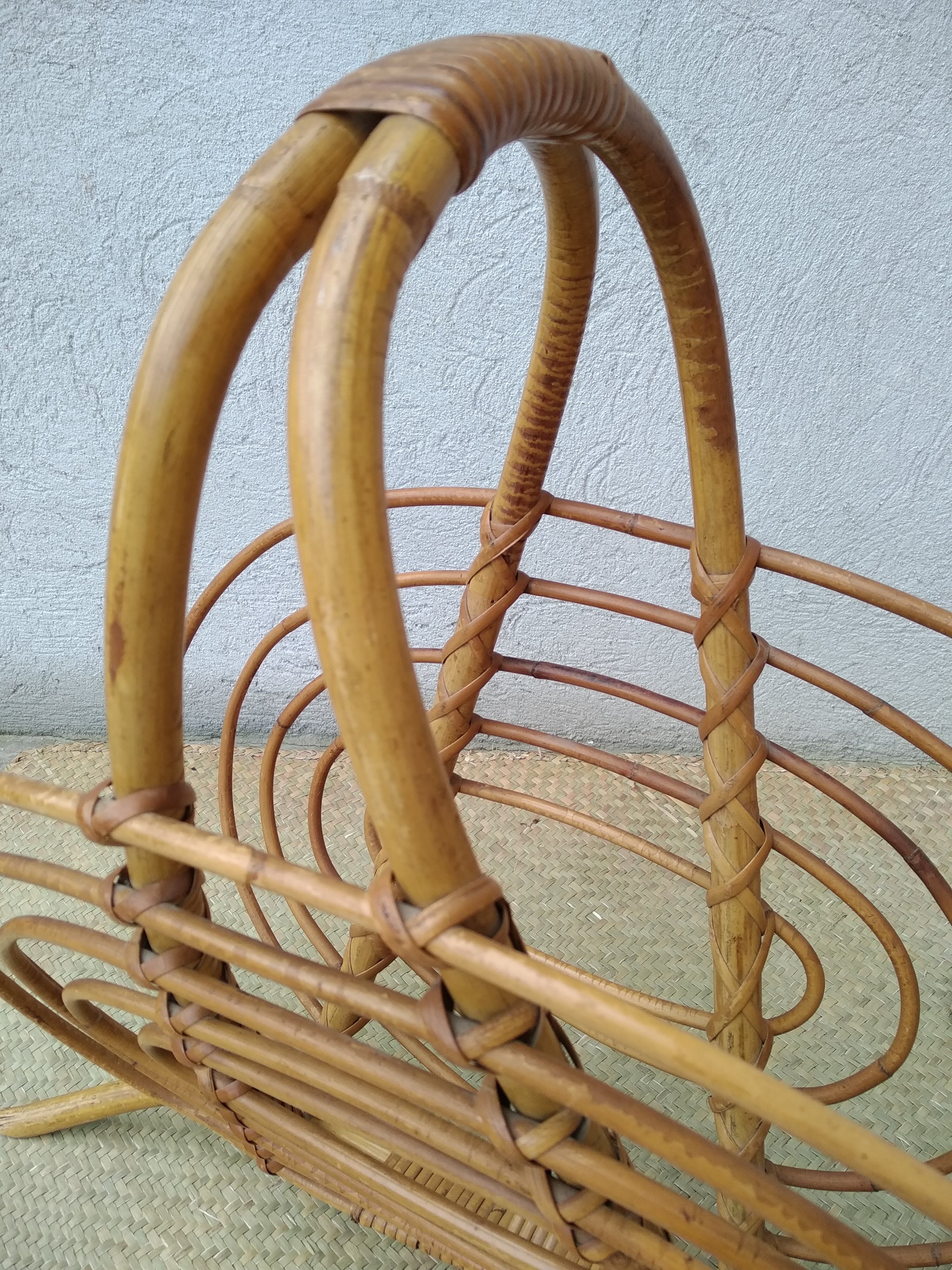 Rattan magazine holders