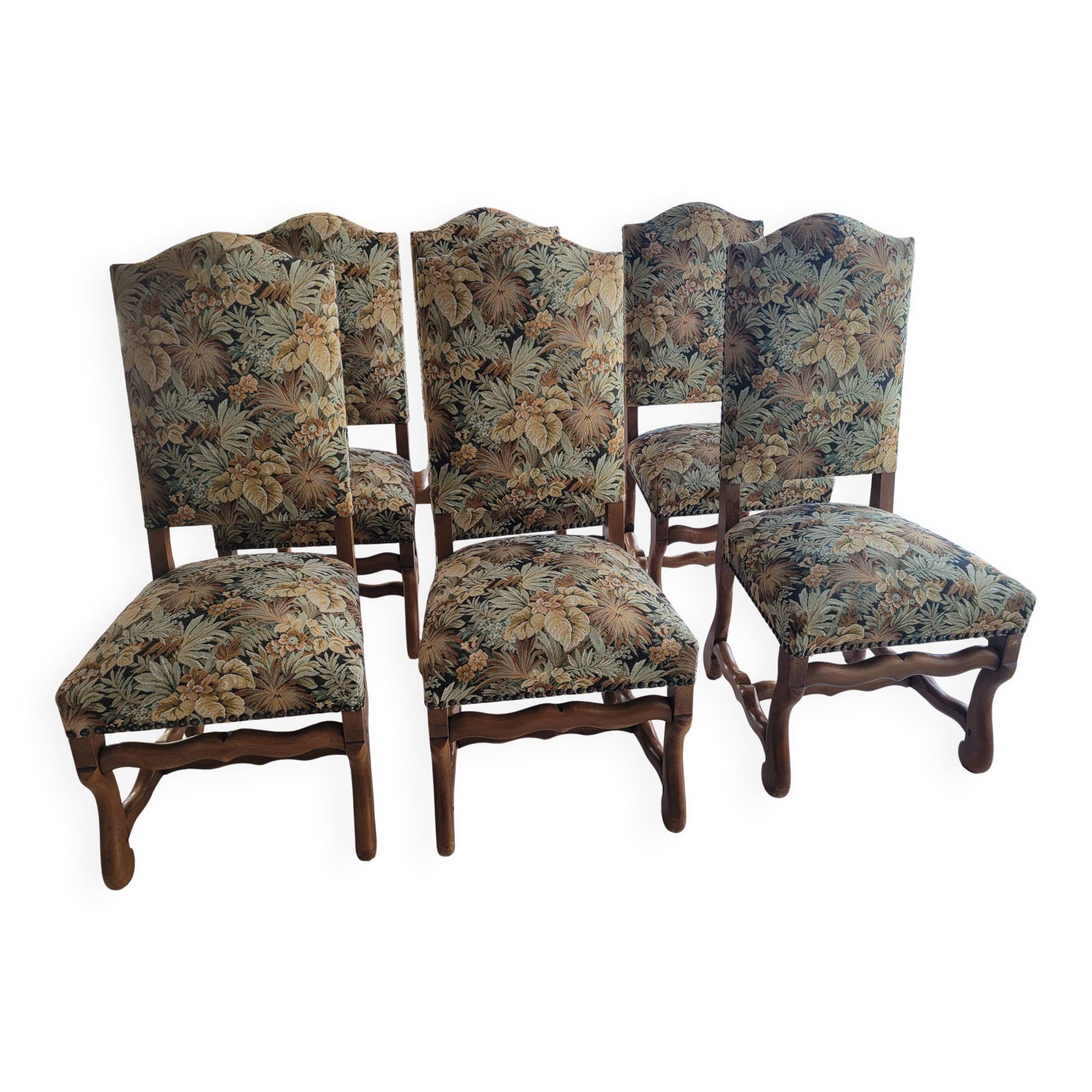 Louis XIII style sheep bone chairs