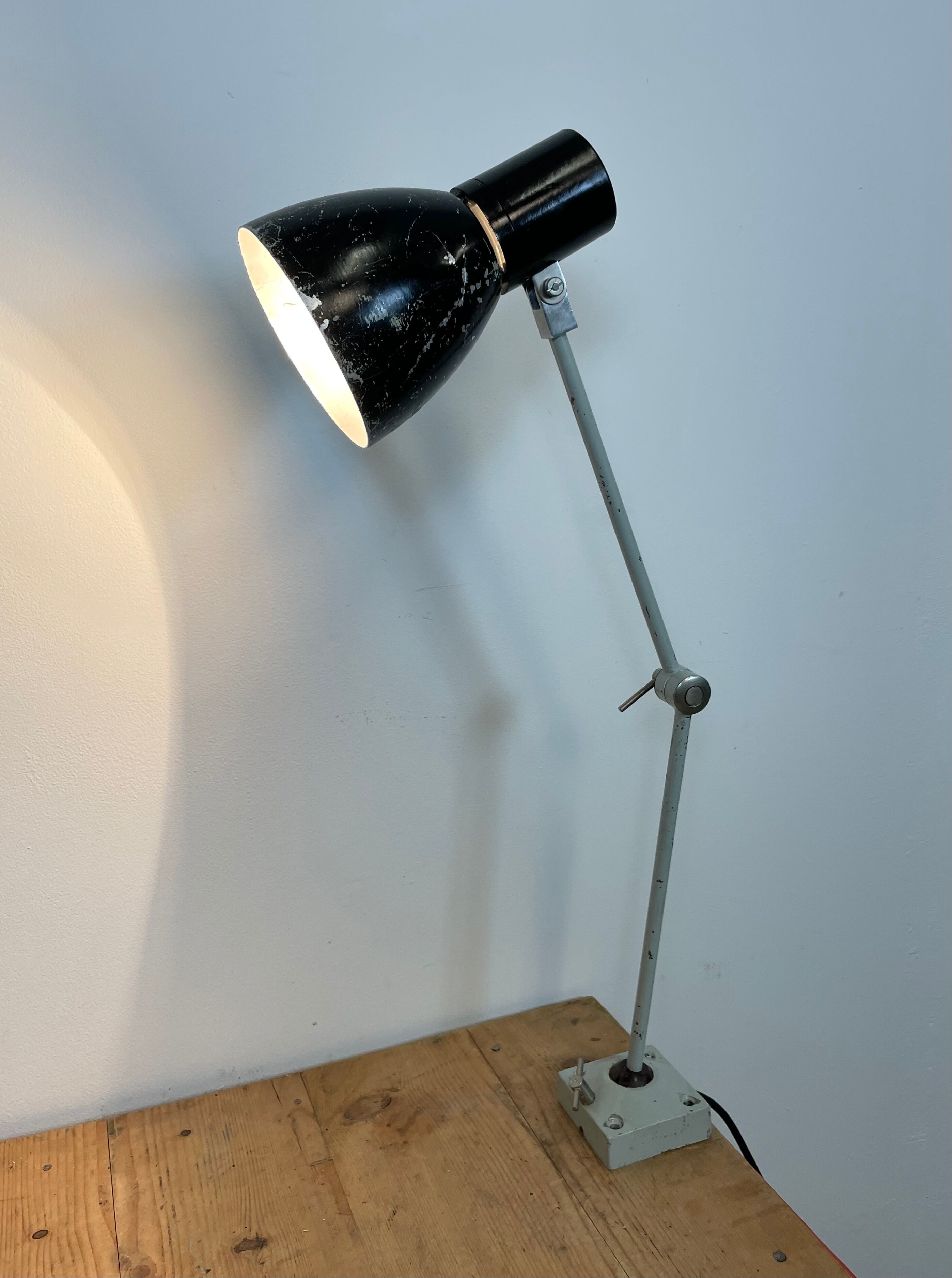 Black Industrial Table Lamp from Elektrosvit, 1970