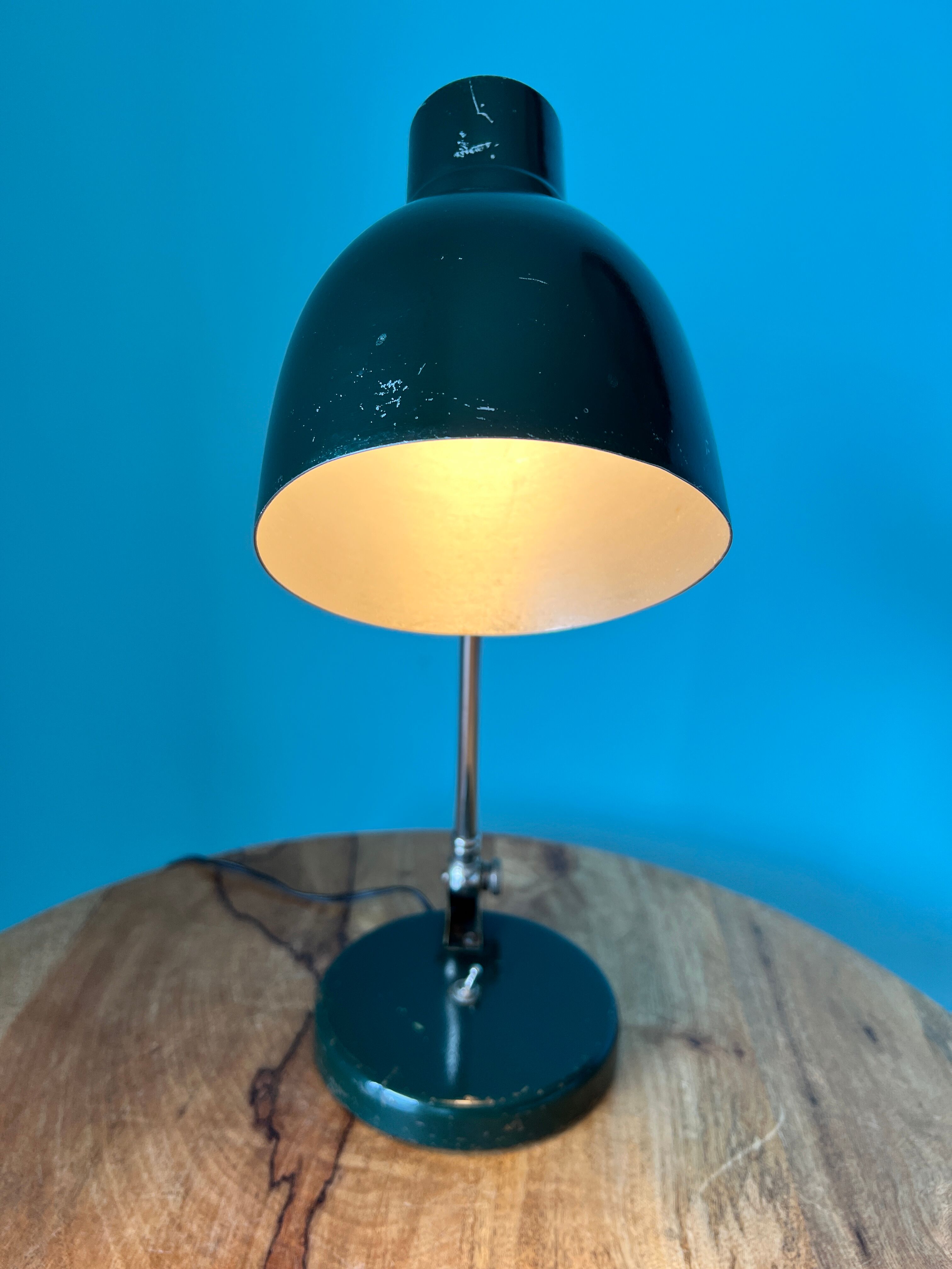 Bedside lamp from the 1950's, mid century table lamp with industrial style