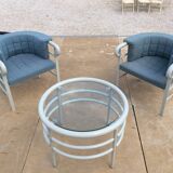 Set of 2 armchairs and coffee table Marc Held Wind Star 1984 design