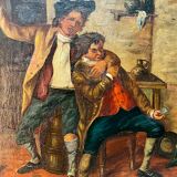 Edouard John E. Ravel is an artist born in Switzerland in 1847 and died in 1920, HST tavern scene