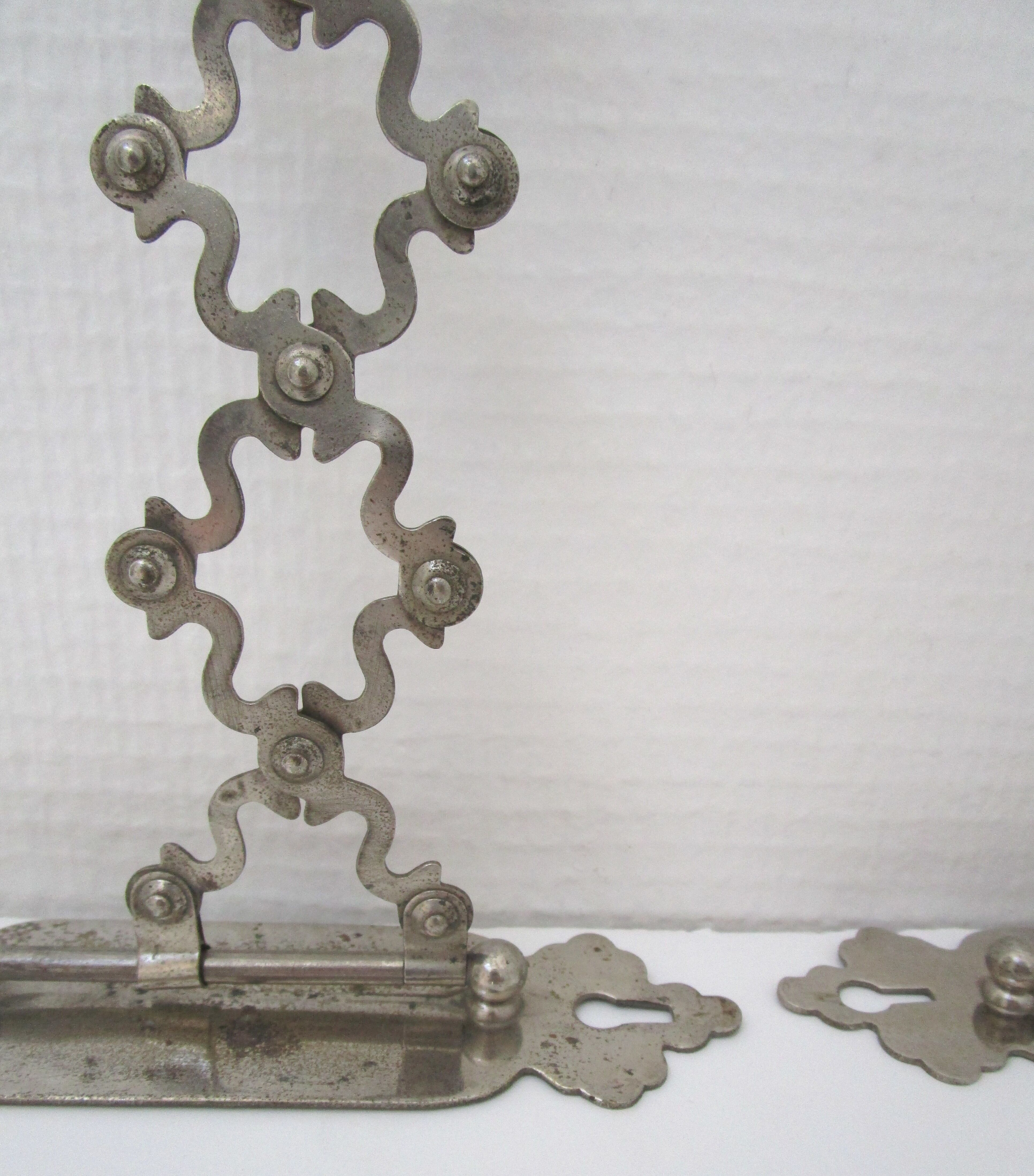 Pair of extendable old metal candlesticks