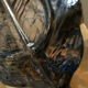 Large ceramic slipware leaf platter