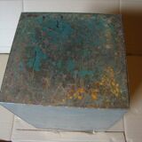 Large vintage gray metal file box (22.5 x 21 x 32 cm)