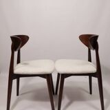 Ensemble de 4 chaises de salle à manger blanc cassé design scandinave