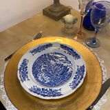 Set of 2 flat plates pyroblan blue