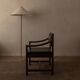 Vintage wooden armchair in black leatherette, Scandinavian style