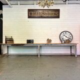 Large patinated workshop table