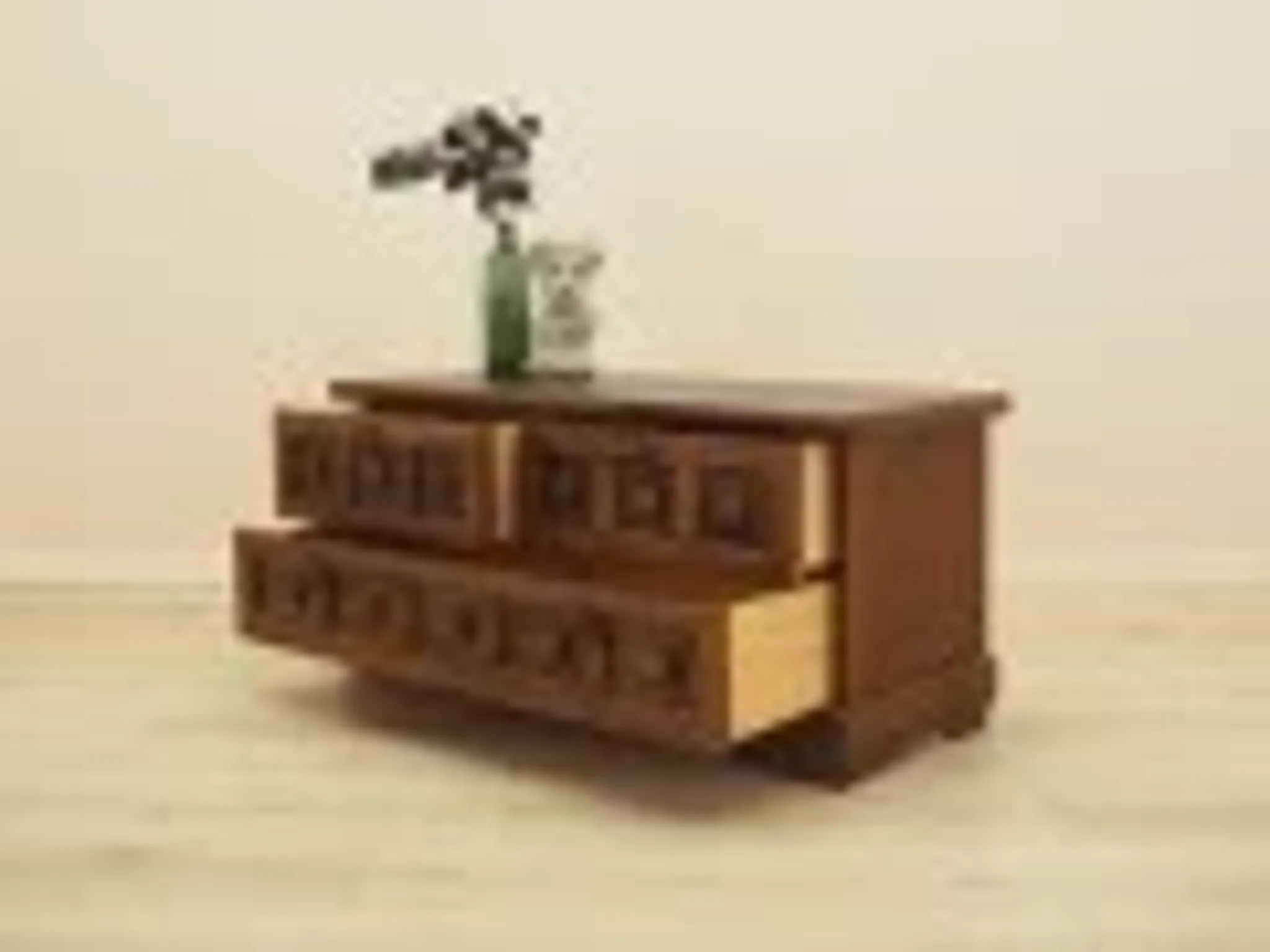 Danish chest of drawers with panelled fronts, oak veneer, 1970s