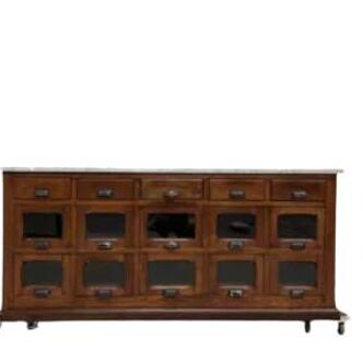 Old trading counter - 1900, in oak with glazed drawers