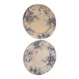 2 flat plates from the earthenware factories of Clairefontaine model Hanley