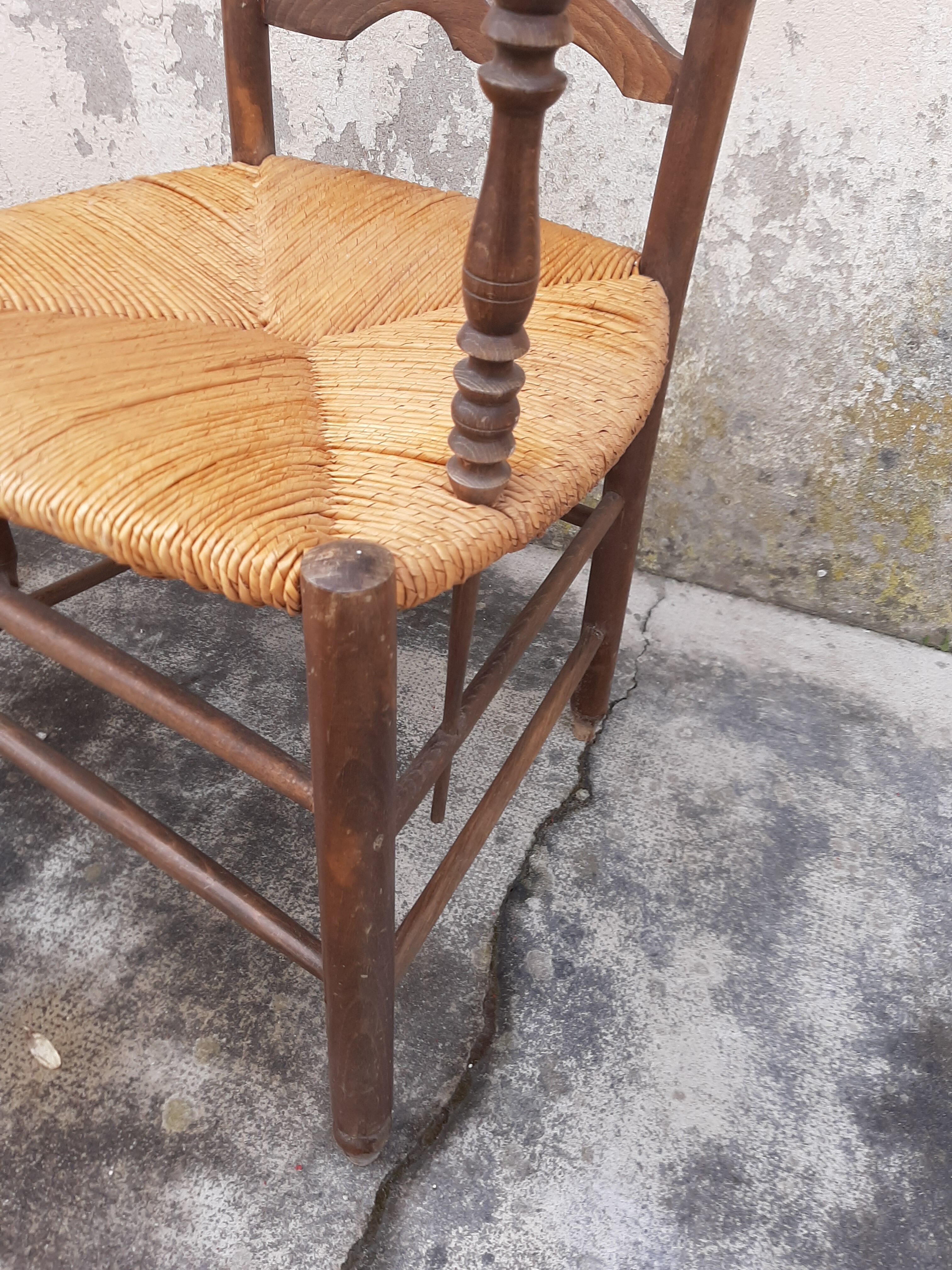 Paire de fauteuils rustique en chêne