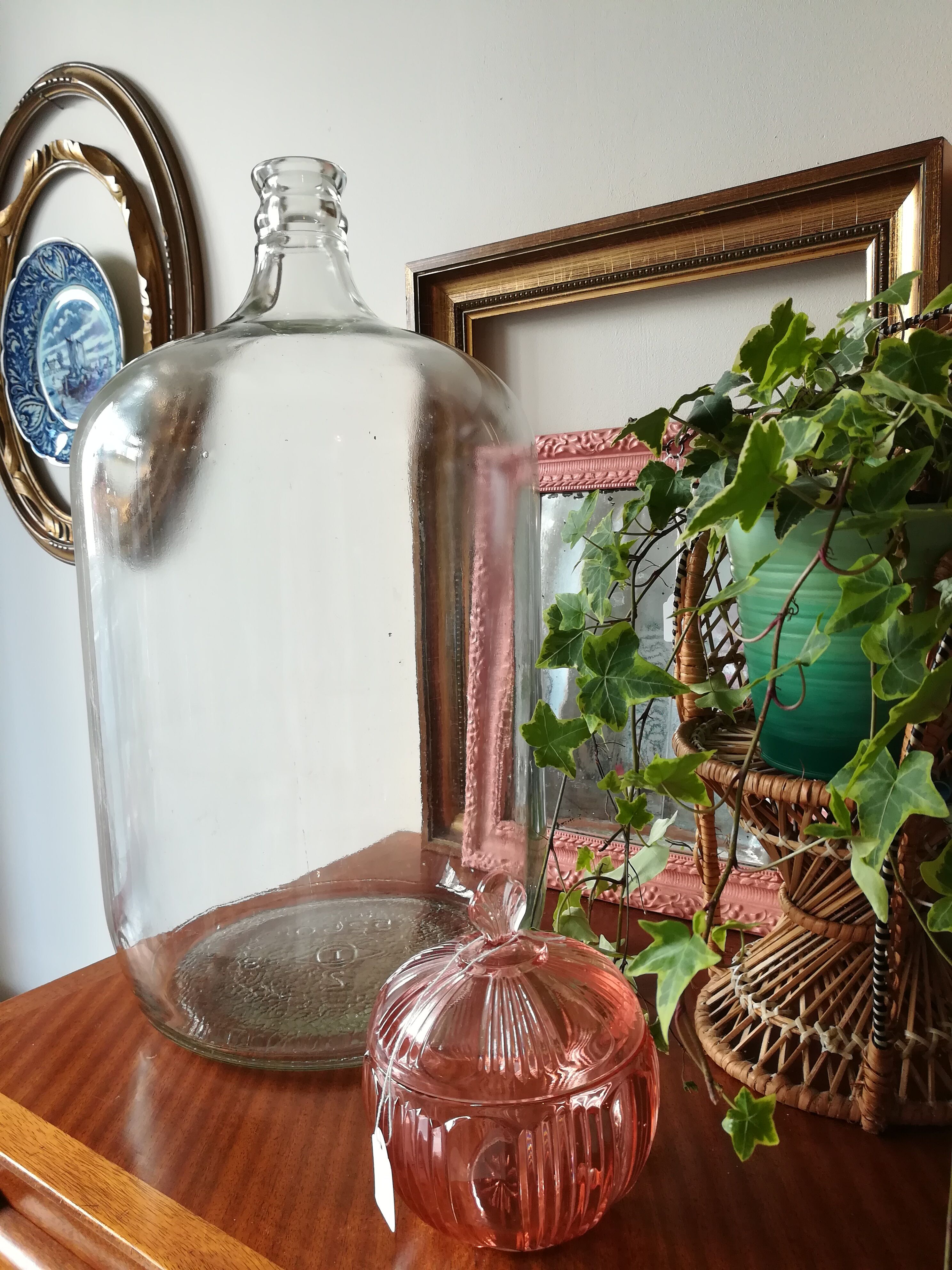 Bonbonnière glass old rose