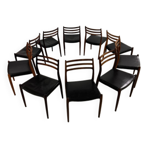 10x Chaises en palissandre