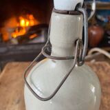 Bottle, hot water bottle, ceramic, old white, broken