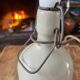 Bottle, hot water bottle, ceramic, old white, broken
