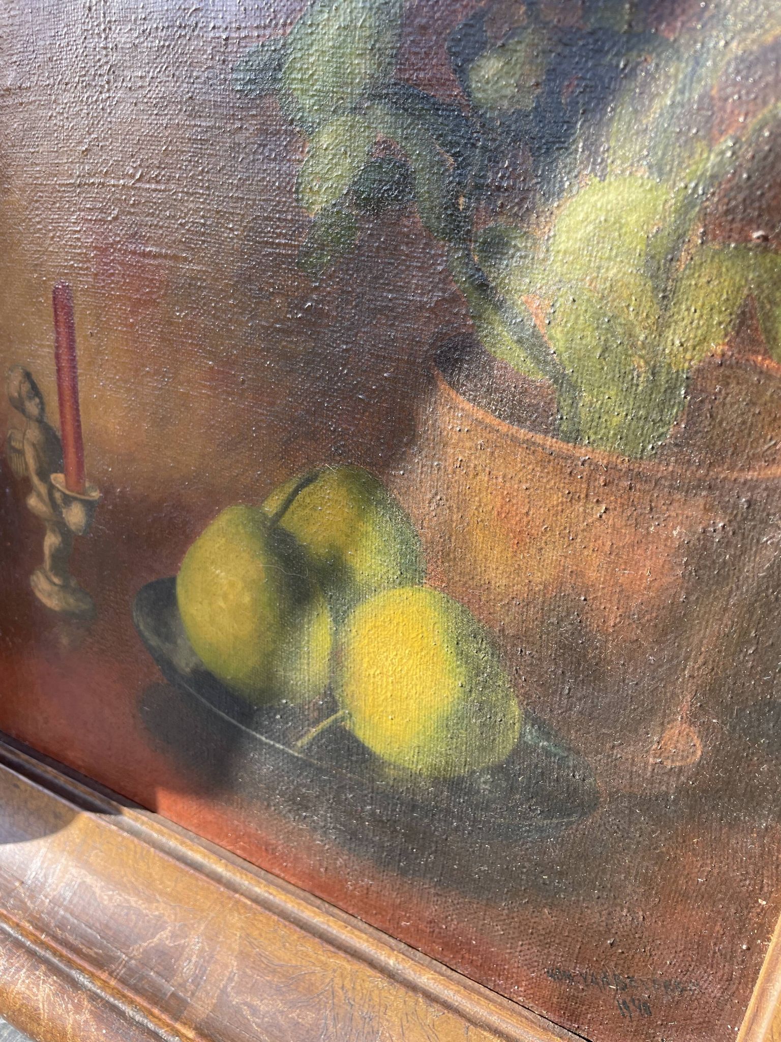 Still life with three apples, oil on canvas, 1940