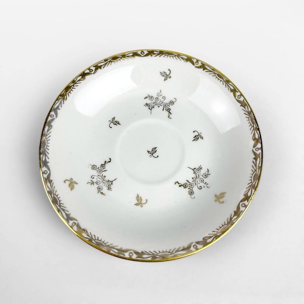 6 cups and saucers sfp foëcy émaux de limoges