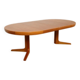 Vintage round dining table | extendable | teak | 120 cm - 220 cm