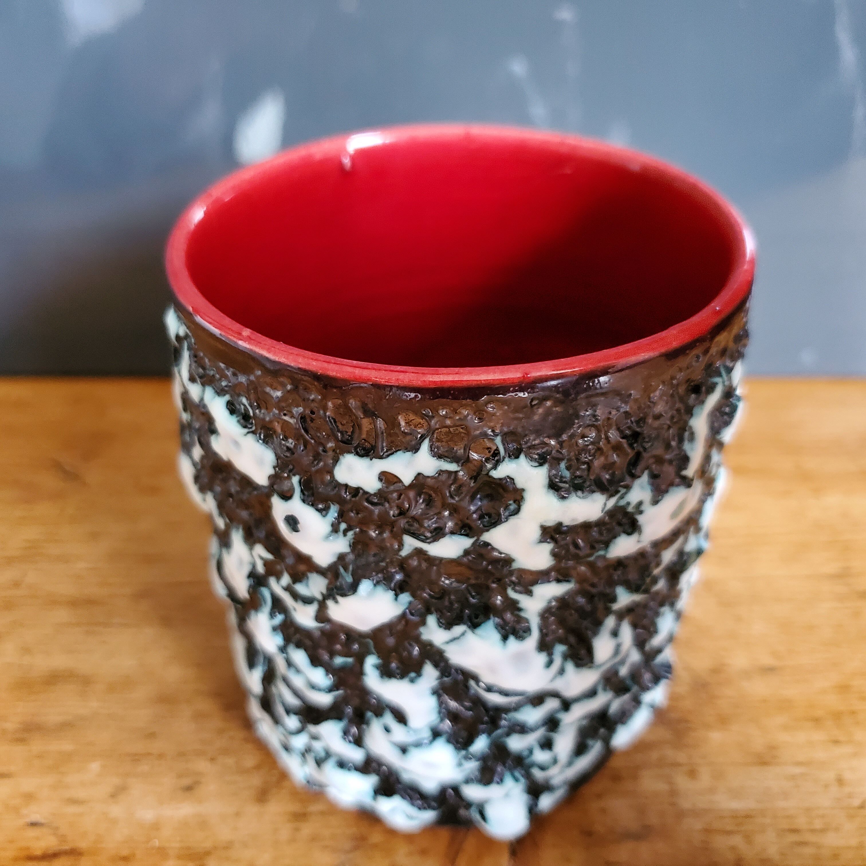 Ceramic pot cup Fat Lava Vallauris