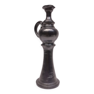 Grande aiguière / bougeoir, vase . céramique signée jean marais