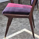 Mid-Century Velvet Dining Chairs, 1950s, Set of 4