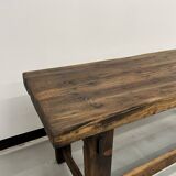 Old restored oak workbench