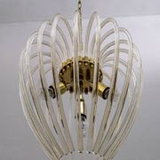 Venini Mid-Century Modern Italian Murano Glass and Brass Chandelier, 1950s