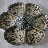 Hand painted ceramic serving display stand with 6 compartments
