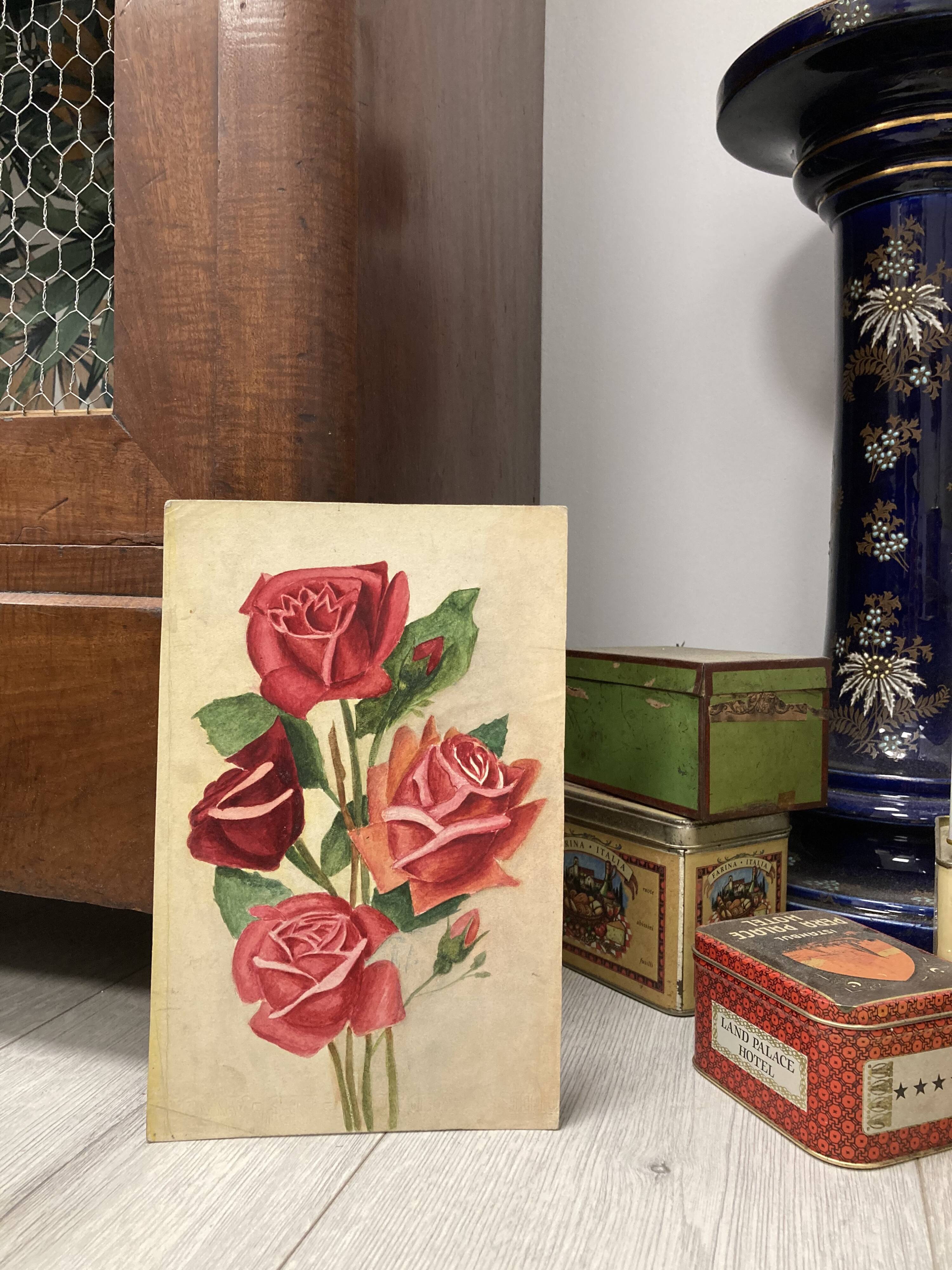 Old rose watercolor