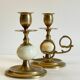 BOUGEOIRS Vintage Onyx Marble and Brass