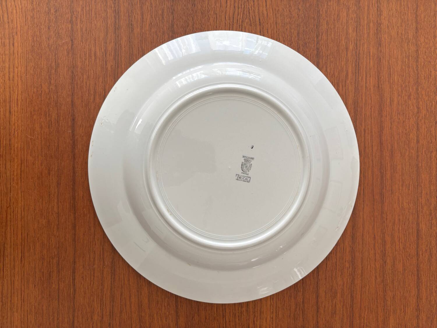 Round plate Digoin Sarreguemines Pascal green – vintage serving plate
