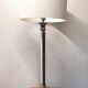 Large silver metal empire style column lamp