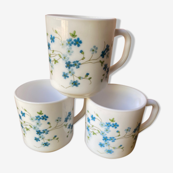 Set of 3 mugs arcopal forget-me-not Veronica