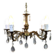 5-light chandelier in bronze and pendants