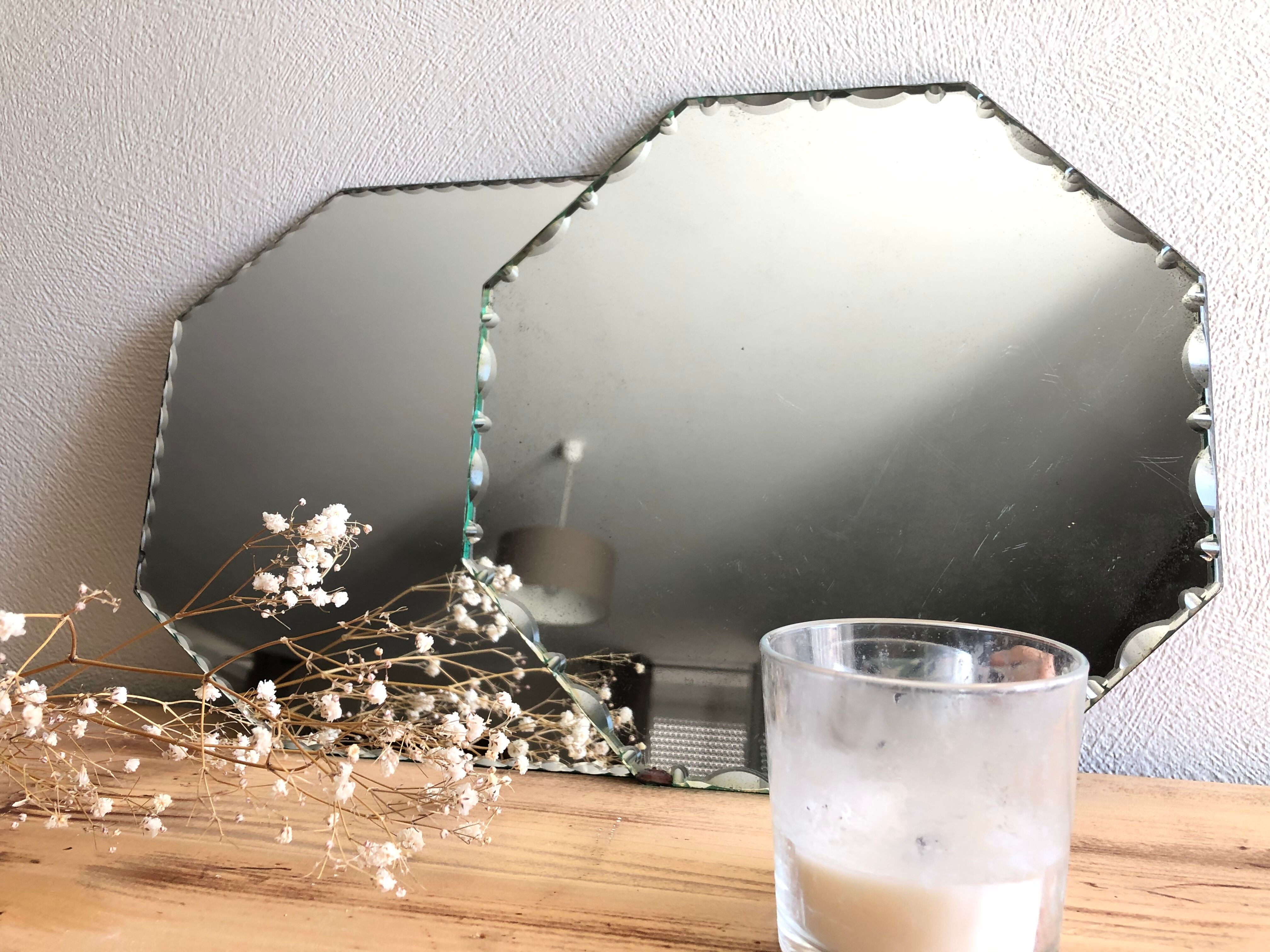 Octagonal bevelled mirror - 27 x 27 cm
