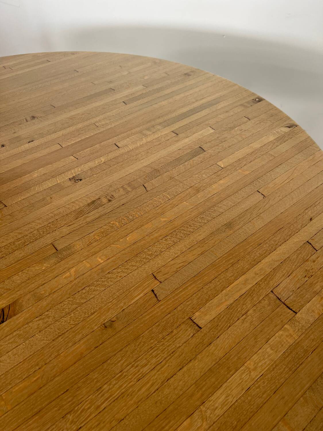 Large solid wood table 140 cm, vintage Scandinavian 70s design