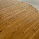 Large solid wood table 140 cm, vintage Scandinavian 70s design