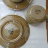 Set of 6 stoneware cups and saucers