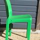 Set of 4 green Selene Magistretti chairs.