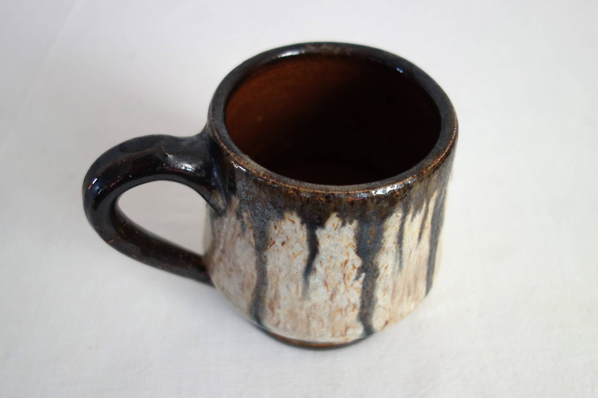 Set of 6 stoneware mugs signed Losson, Belgium, vintage